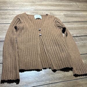 Zara Tan Ribbed  Cardigan for Girl